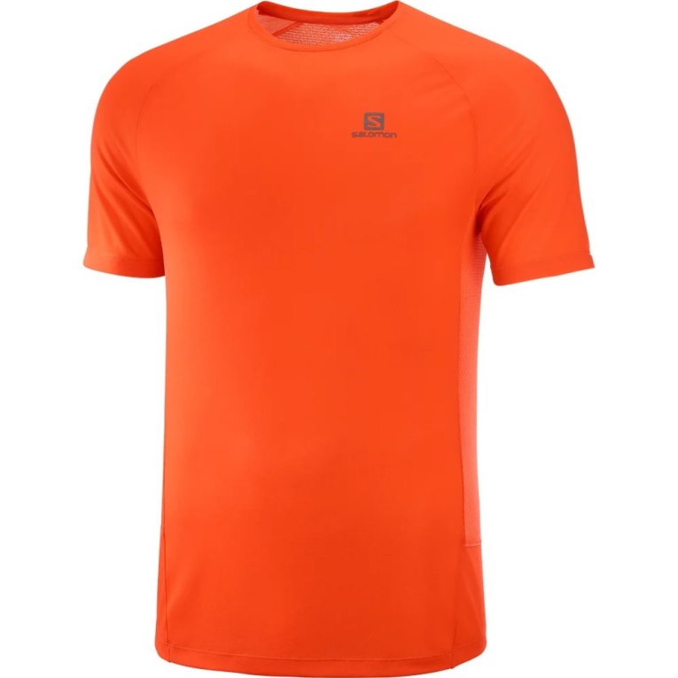 Camiseta Salomon Cross Rebel Corta Sleeve Hombre Naranjas | MX CLVN908